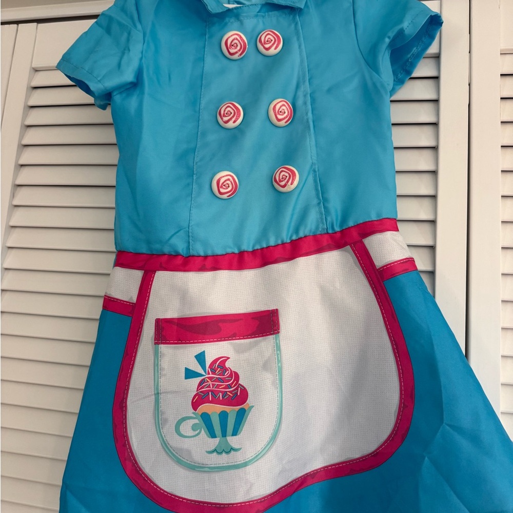 Alice’s Wonderland Bakery - Turquoise Cupcake Apron Dress with Pink Trim